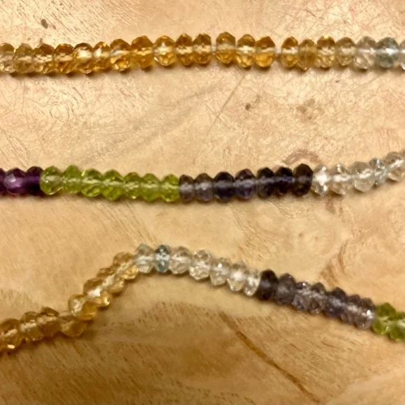Strand of Multi-Color Rondelle Gemstone Beads - Picture 5 of 8